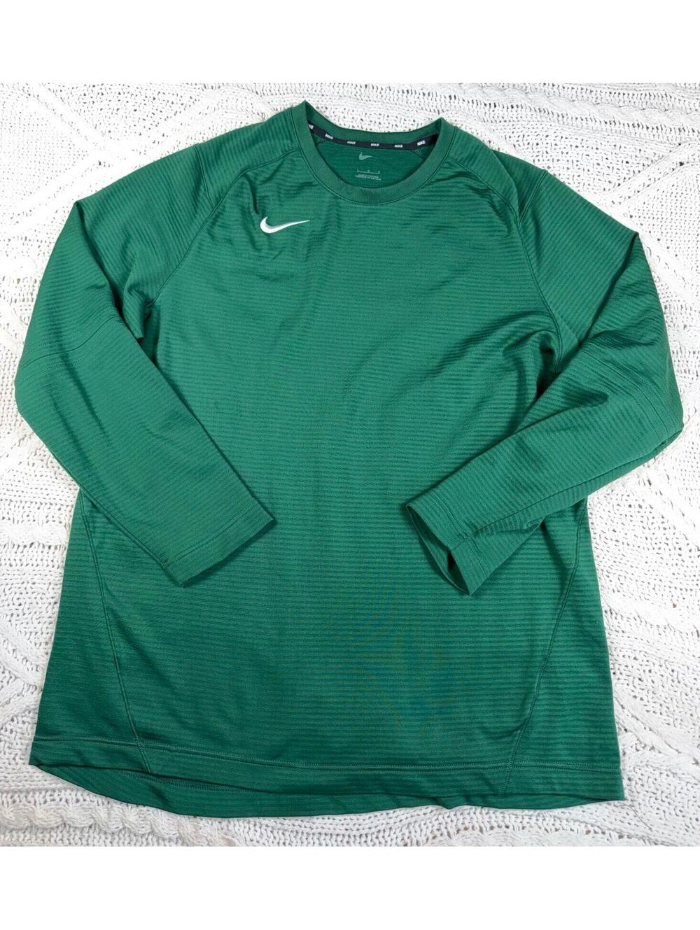 Nike Thermal Long Sleeve Shirt Athletic Green Mens  Size Large
